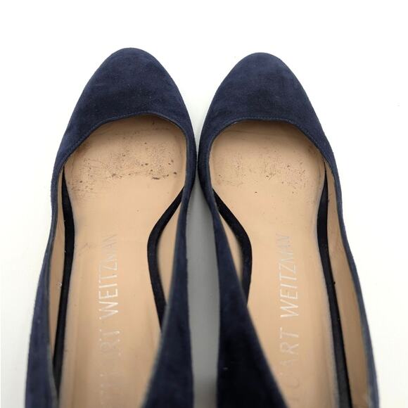 Stuart Weitzman Vida 75 Heel Pumps Women's Suede Blue Size US7.5B EU38 - Picture 6 of 9